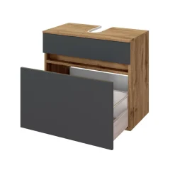 Waschbeckenschrank Luna 60cm 1 Schublade - Eiche/grau