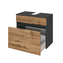 Waschbeckenschrank Luna 60cm 1 Schublade - graphit/quecksilber