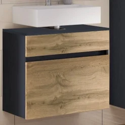 Waschbeckenschrank Luna 60cm 1 Schublade - graphit/quecksilber