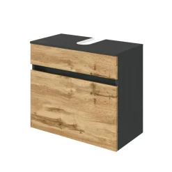 Waschbeckenschrank Luna 60cm 1 Schublade - graphit/quecksilber