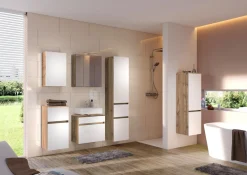 Waschbeckenschrank Luna 60cm 1 Schublade - Eiche/Weiß