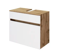 Waschbeckenschrank Luna 60cm 1 Schublade - Eiche/Weiß