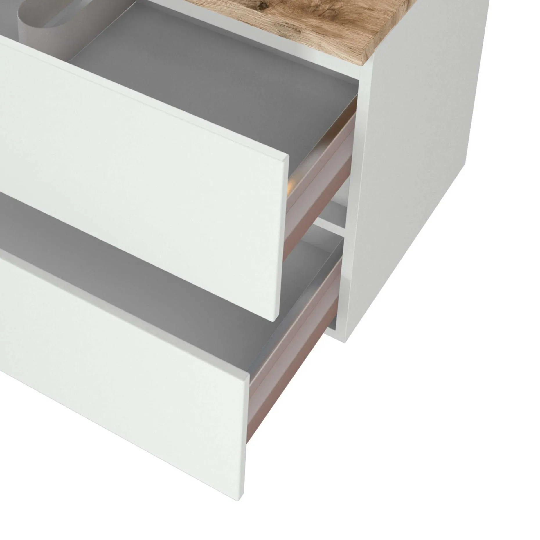 Waschbeckenschrank Pisca 100cm 2 Schubladen - weiß