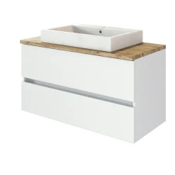 Waschbeckenschrank Pisca 100cm 2 Schubladen - weiß