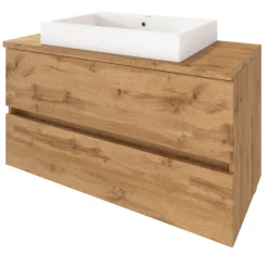 Waschbeckenschrank Pisca 100cm 2 Schubladen - Eiche