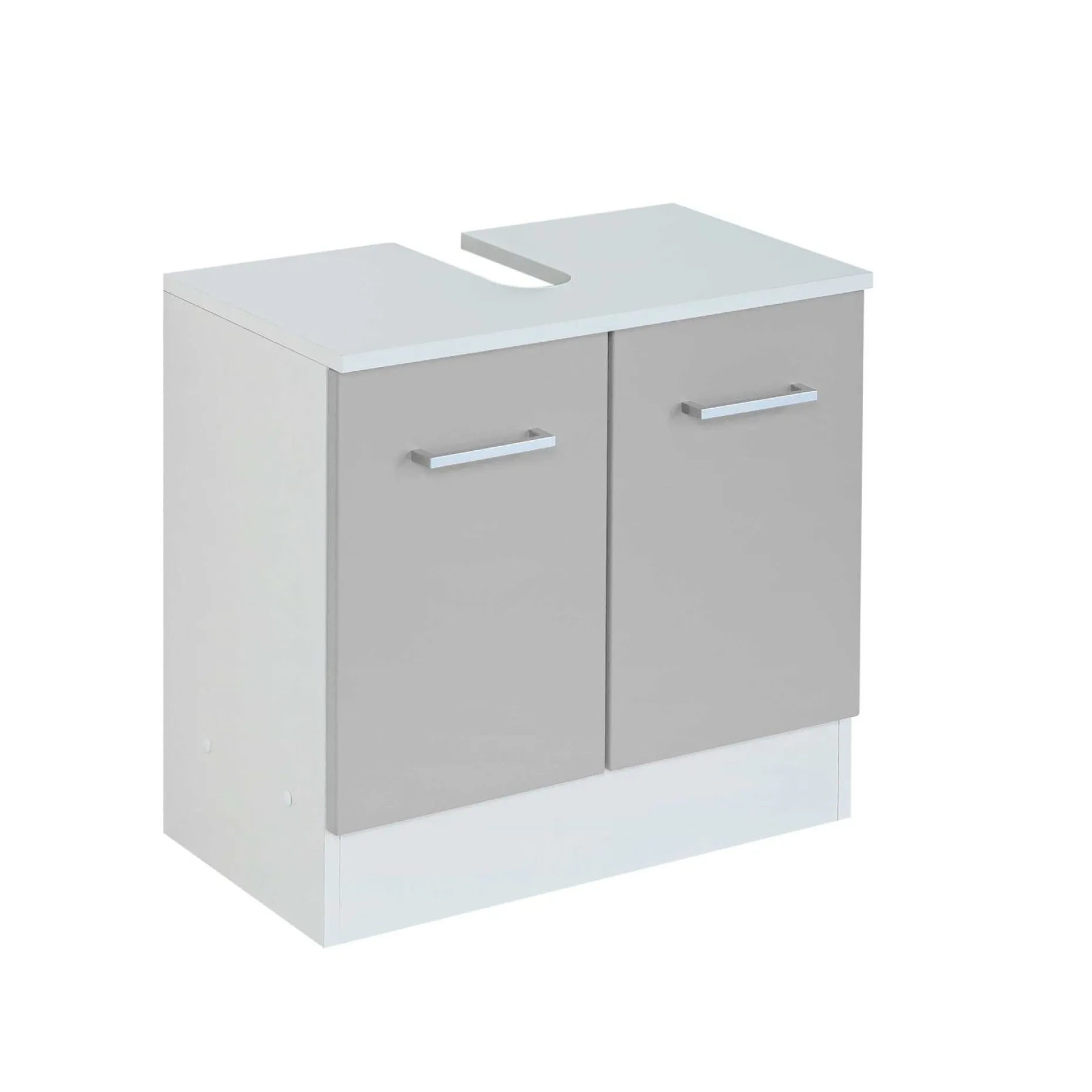 Waschbeckenschrank Ricca 60cm 2 Türen - weiß/hellgrau