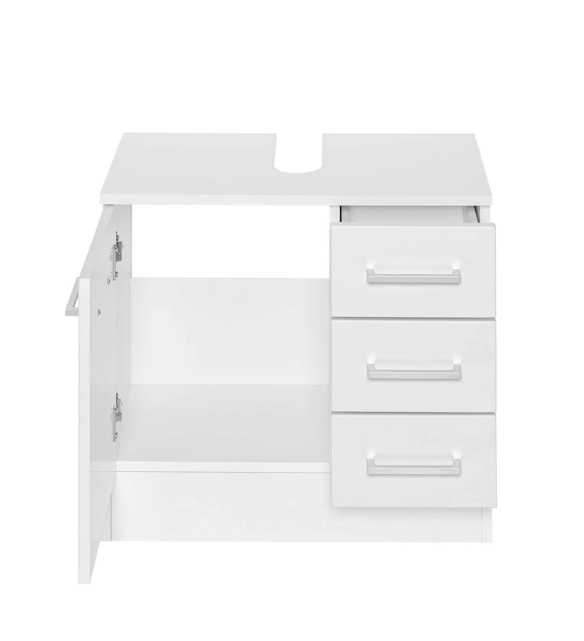 Waschbeckenschrank Ricca 60cm 1 Tür und 3 Schubladen - weiß