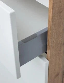 Waschbeckenschrank Sefa 60cm 2 Schubladen - Eiche/Weiß