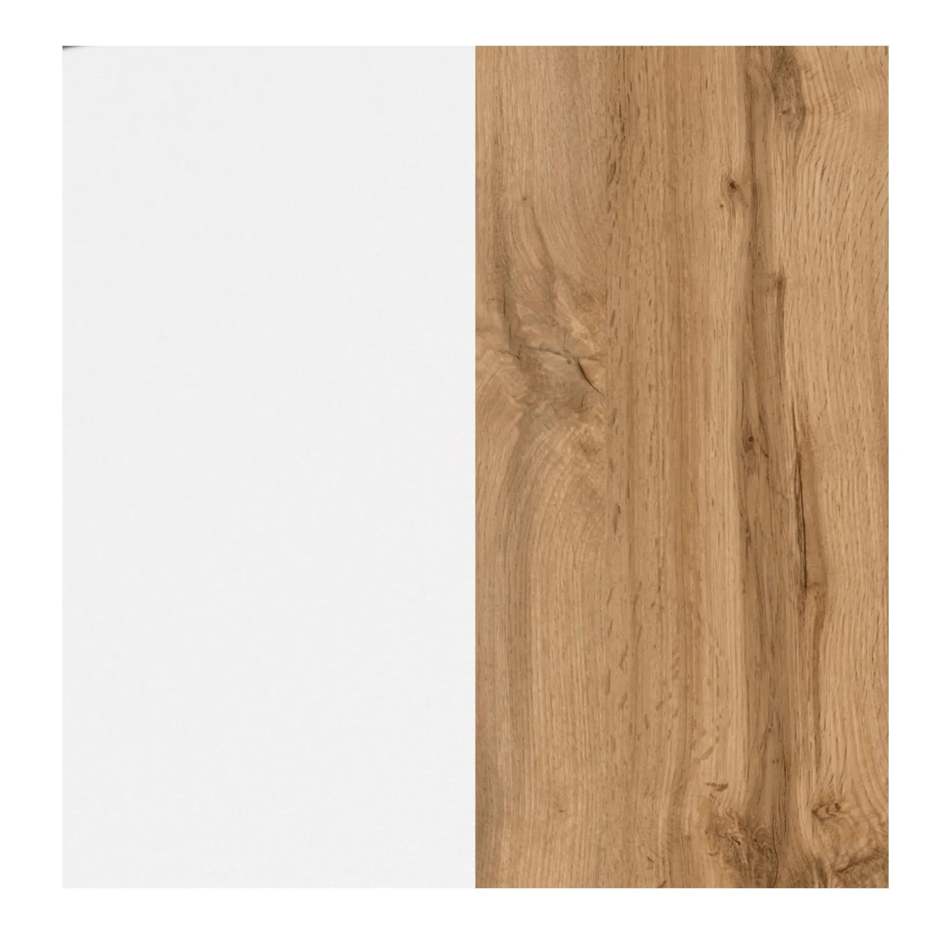 Waschbeckenschrank Sefa 60cm 1 Tür und 1 Schublade - Eiche/Weiß