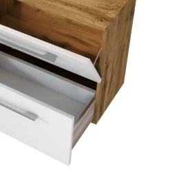 Waschbeckenschrank Sefa 60cm 1 Tür und 1 Schublade - Eiche/Weiß