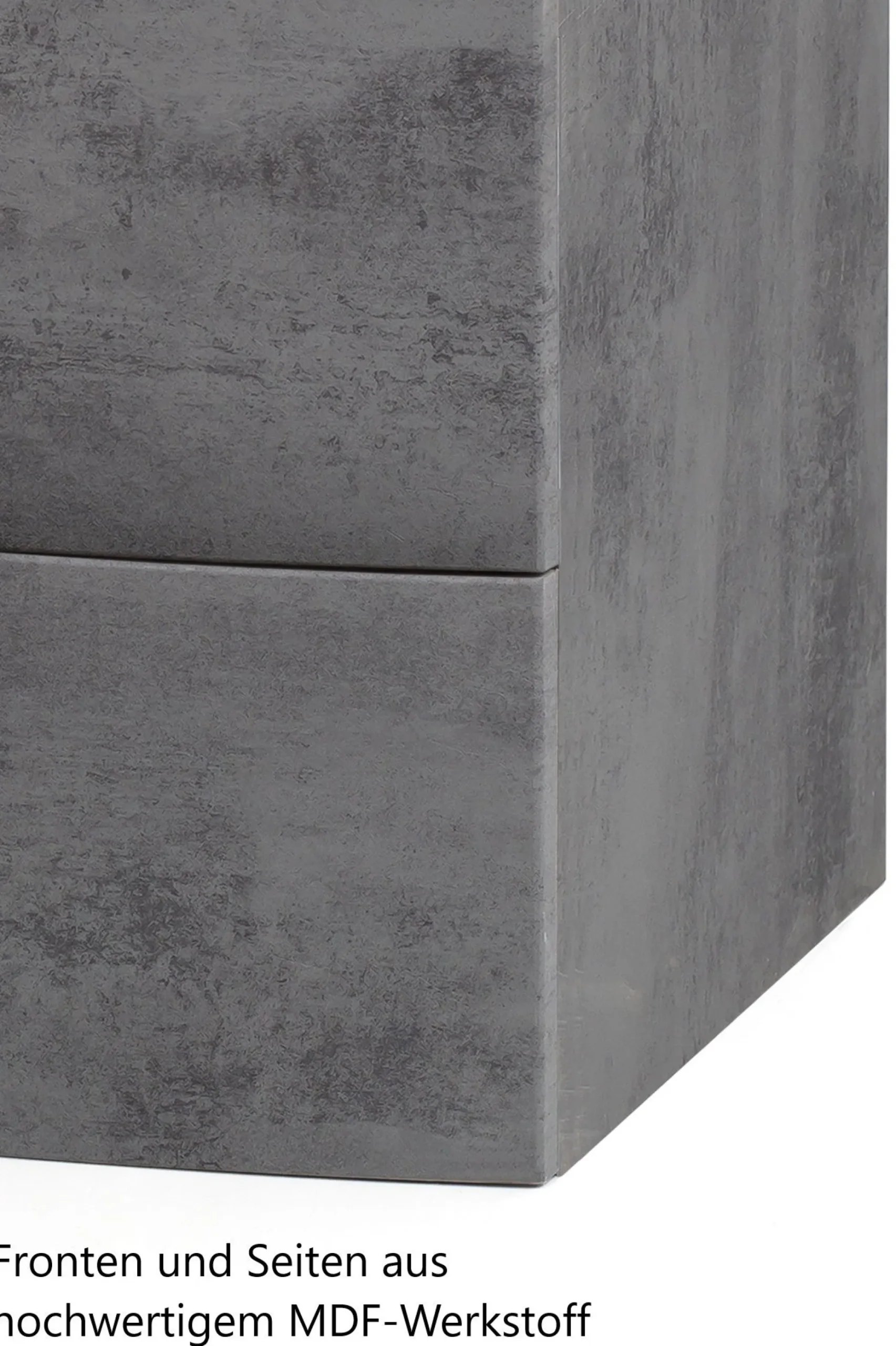 Waschbeckenschrank Stivan 80cm weißes Waschbecken - Beton
