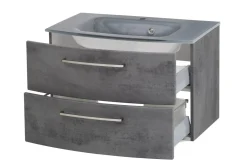 Waschbeckenschrank Stivan 80cm grau Waschbecken - Beton
