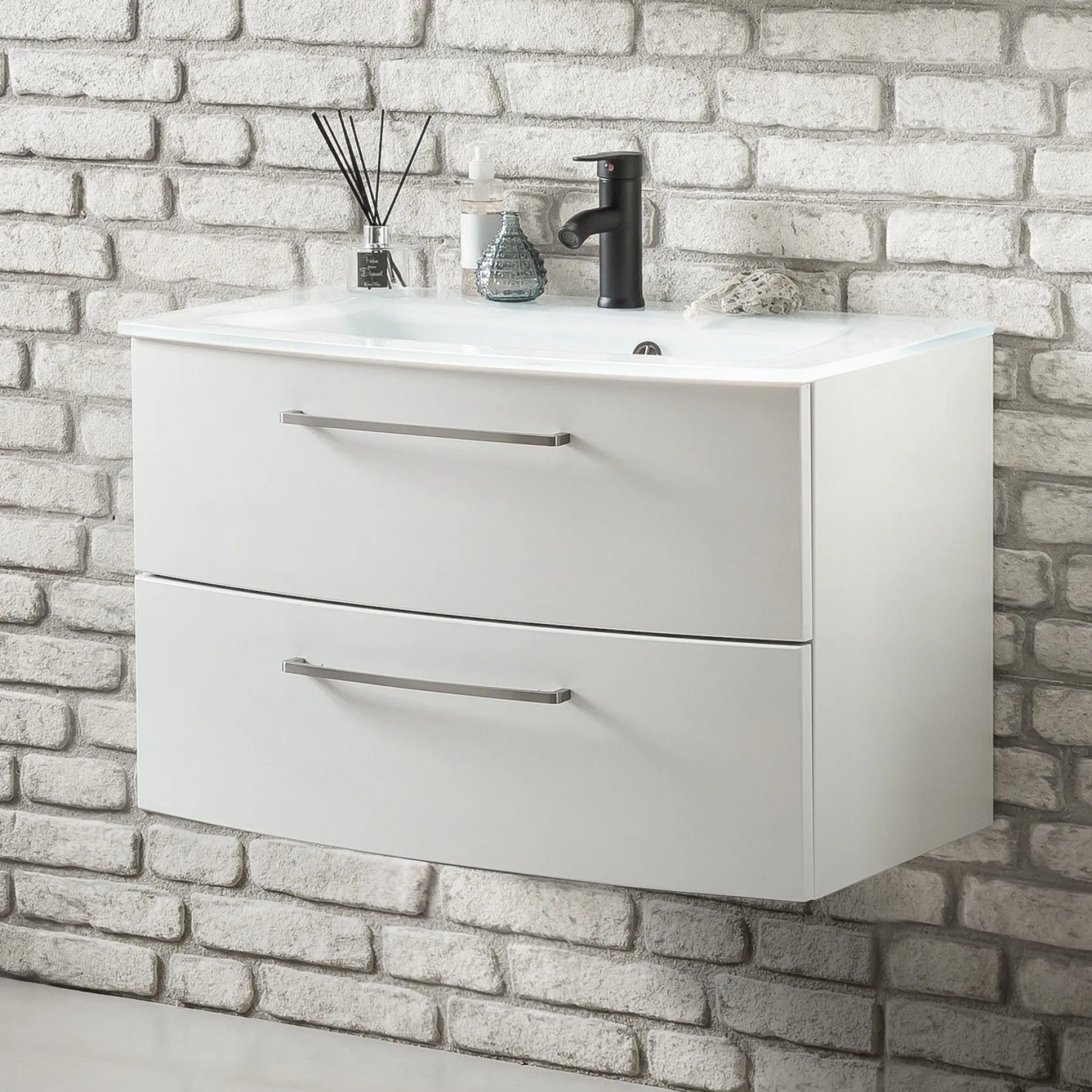 Waschbeckenschrank Stivan 80cm - weiß