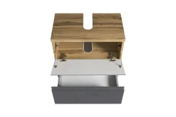 Waschbeckenschrank Varese | 60 x 47 x 56 cm | Wotan Oak / Grau