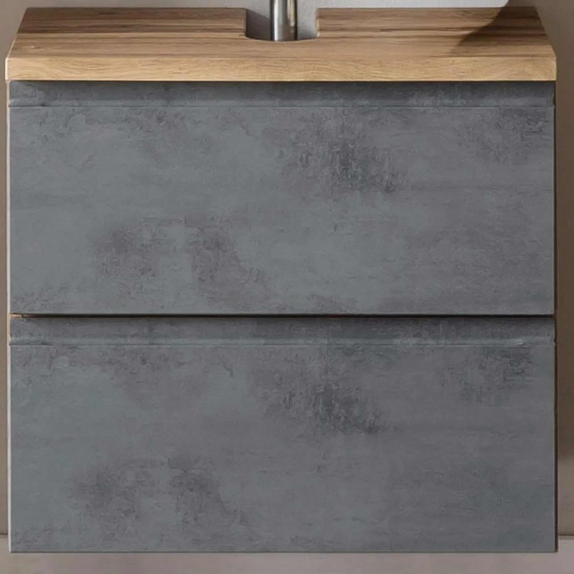 Waschbeckenschrank Varese | 60 x 47 x 56 cm | Wotan Oak / Betonfarbe