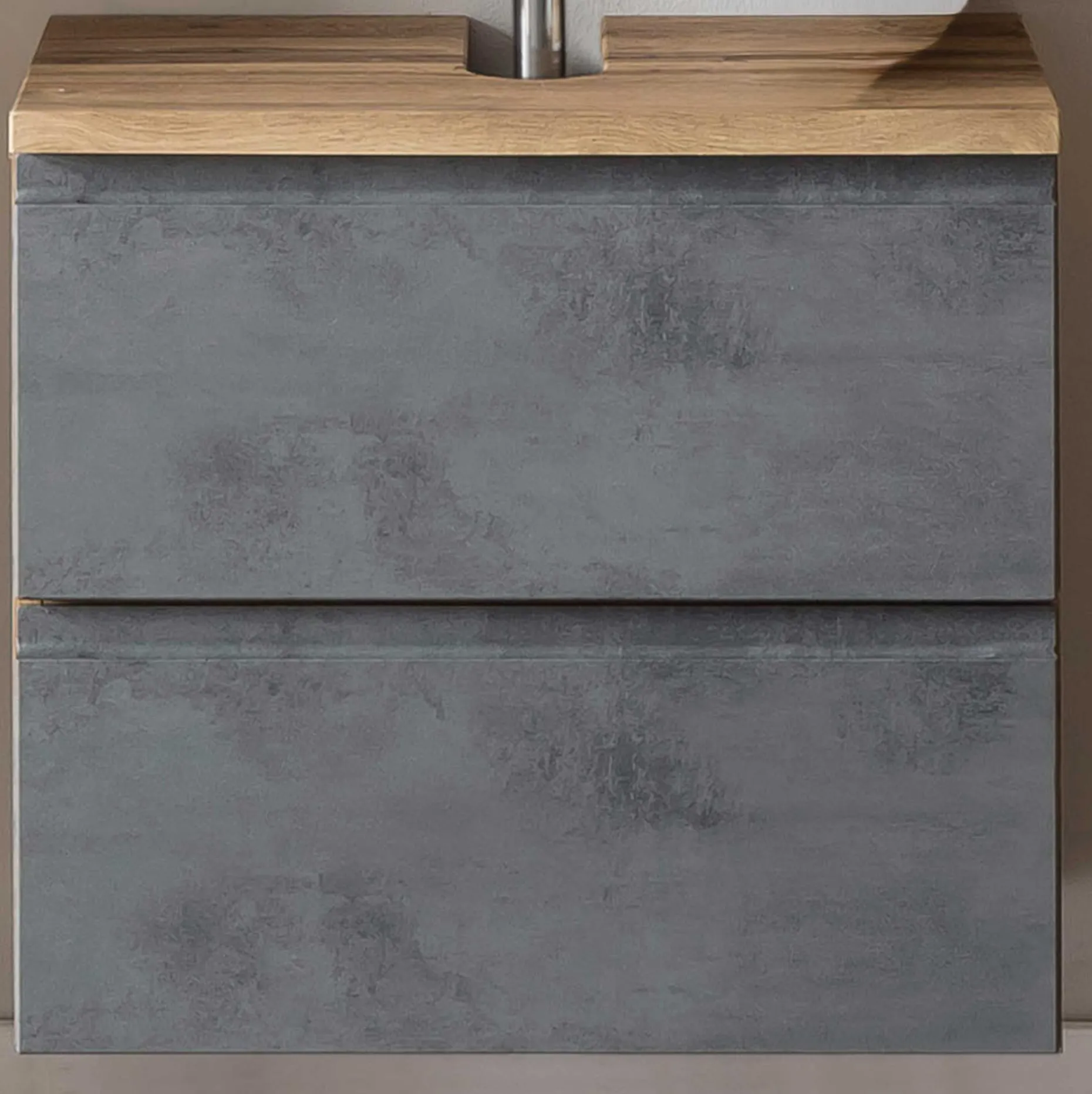 Waschbeckenschrank Varese | 60 x 47 x 56 cm | Wotan Oak / Betonfarbe
