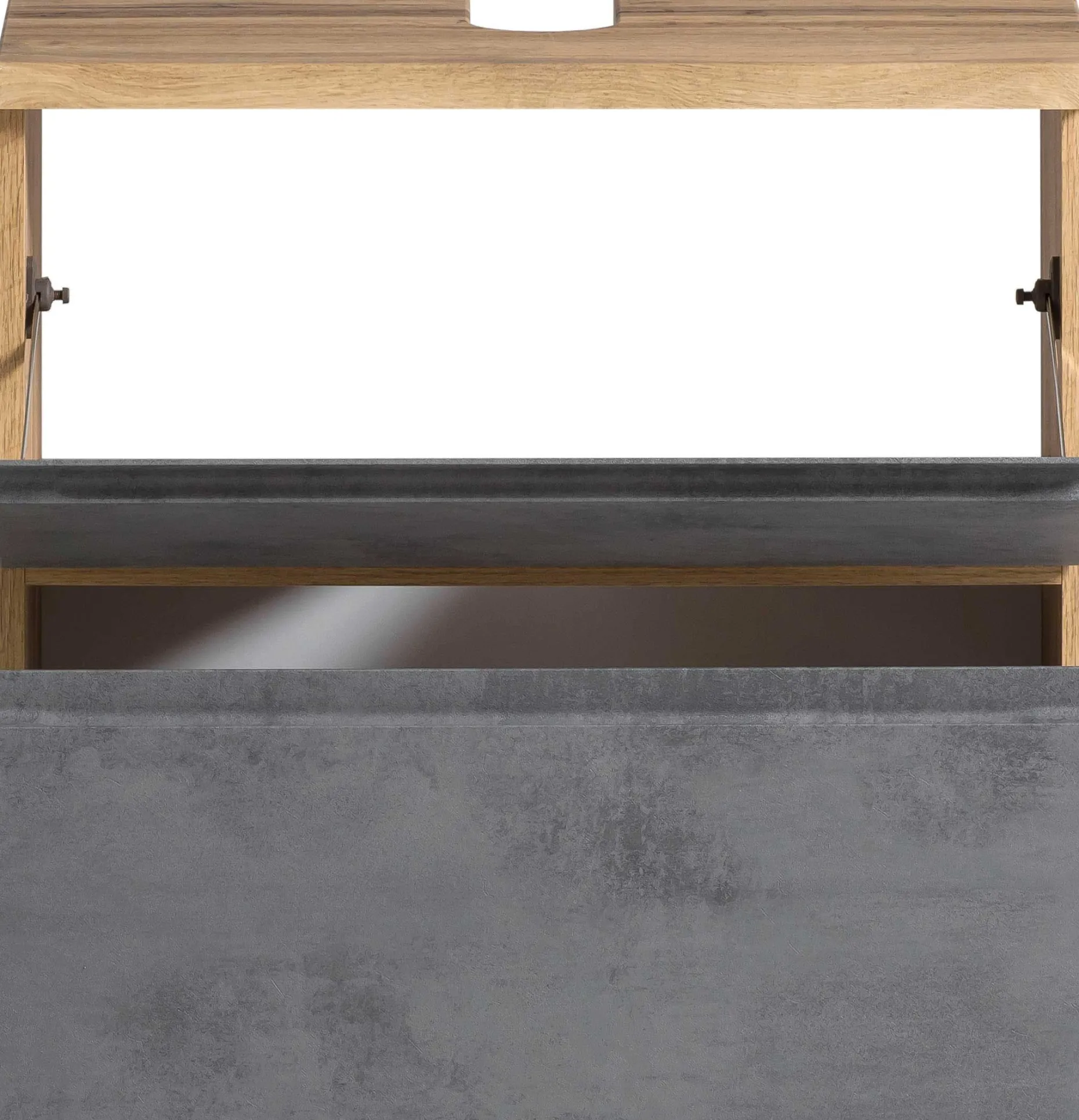 Waschbeckenschrank Varese | 60 x 47 x 56 cm | Wotan Oak / Betonfarbe