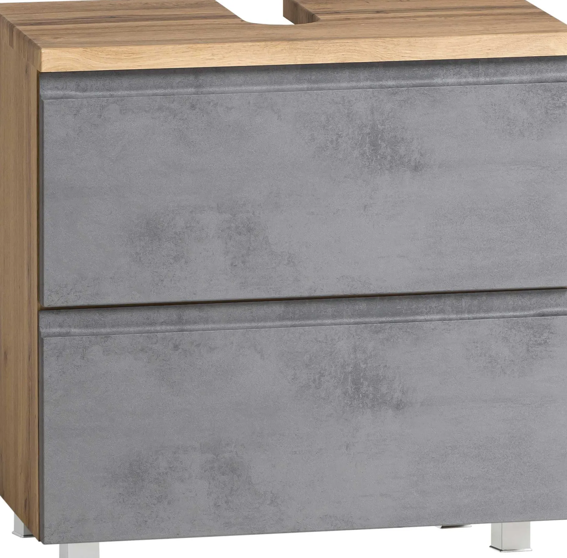 Waschbeckenschrank Varese | 60 x 47 x 56 cm | Wotan Oak / Betonfarbe