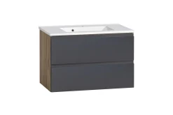 Waschbeckenschrank Varese | 80 x 47 x 56 cm | Wotan Oak / Grey