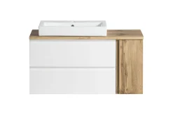 Waschbeckenschrank Varese | 105 x 47 x 65 cm | Wotan Oak / Weiß