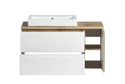 Waschbeckenschrank Varese | 105 x 47 x 65 cm | Wotan Oak / Weiß
