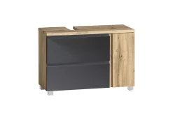 Waschbeckenschrank Varese | 85 x 35 x 56 cm | Wotan Oak / Grau