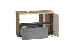 Waschbeckenschrank Varese | 85 x 47 x 56 cm | Wotan Oak / Betonfarbe