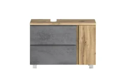 Waschbeckenschrank Varese | 85 x 47 x 56 cm | Wotan Oak / Betonfarbe