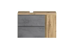 Waschbeckenschrank Varese | 85 x 47 x 56 cm | Wotan Oak / Betonfarbe