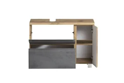 Waschbeckenschrank Varese | 85 x 47 x 56 cm | Wotan Oak / Betonfarbe