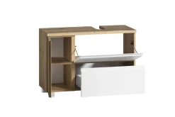 Waschbeckenschrank Varese | 85 x 47 x 56 cm | Wotan Oak / Weiß