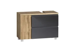 Waschbeckenschrank Varese | 85 x 47 x 56 cm | Wotan Oak / Grau