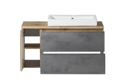Waschbeckenschrank Varese | 105 x 47 x 65 cm | Wotan Oak / Farbe Beton