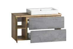 Waschbeckenschrank Varese | 105 x 47 x 65 cm | Wotan Oak / Farbe Beton