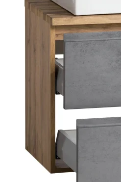 Waschbeckenschrank Varese | 105 x 47 x 65 cm | Wotan Oak / Farbe Beton