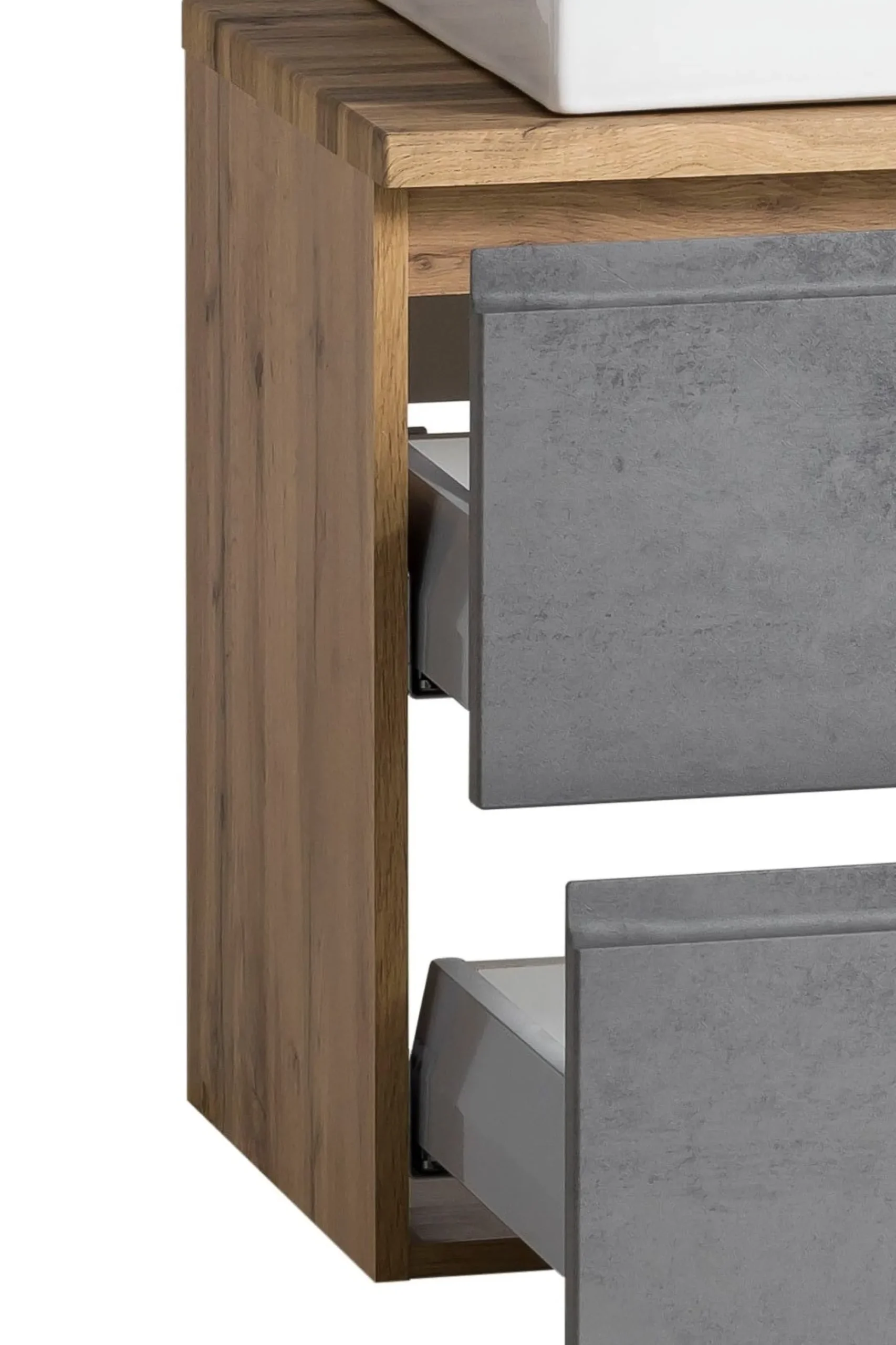 Waschbeckenschrank Varese | 105 x 47 x 65 cm | Wotan Oak / Farbe Beton
