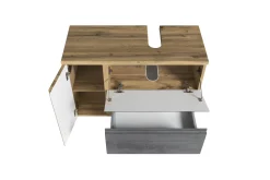 Waschbeckenschrank Varese | 85 x 47 x 56 cm | Wotan Oak / Betonfarbe