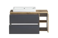 Waschbeckenschrank Varese | 105 x 47 x 65 cm | Wotan Oak / Grey
