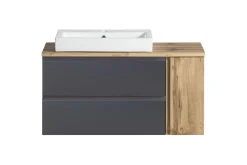 Waschbeckenschrank Varese | 105 x 47 x 65 cm | Wotan Oak / Grey