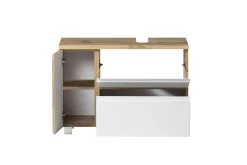 Waschbeckenschrank Varese | 85 x 47 x 56 cm | Wotan Oak / Weiß