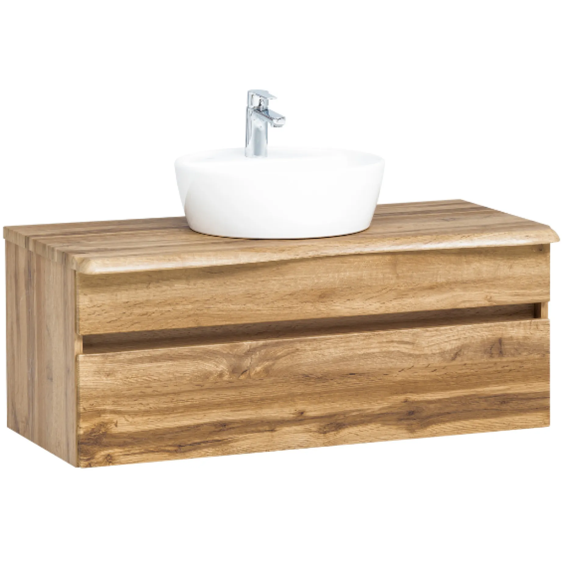 Waschbeckenschrank Vikas 101cm 2 Schubladen - Eiche