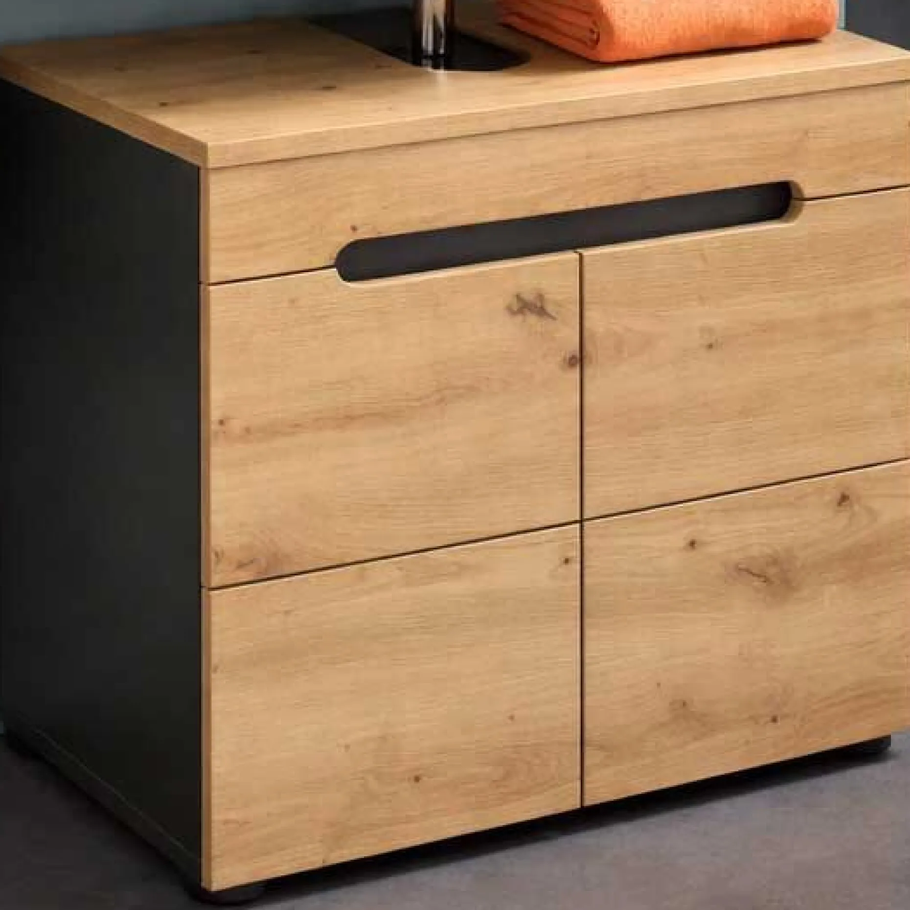 Waschbeckenunterschrank Canu Xonox - basaltgrau, 63x55x34 cm