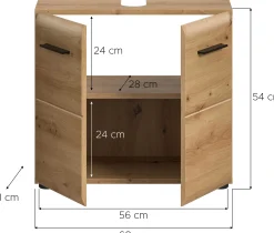 Waschbeckenunterschrank Ice Xonox Artisan Oak 60x54x30 cm