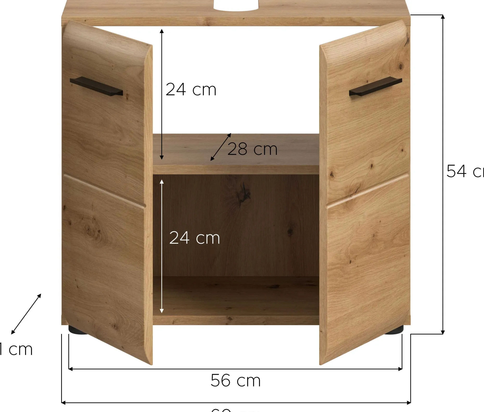 Waschbeckenunterschrank Ice Xonox Artisan Oak 60x54x30 cm