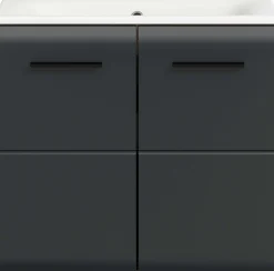 Waschbeckenunterschrank Ice Xonox - MDF matt schwarz/Nox Oak - 60x55x46 cm