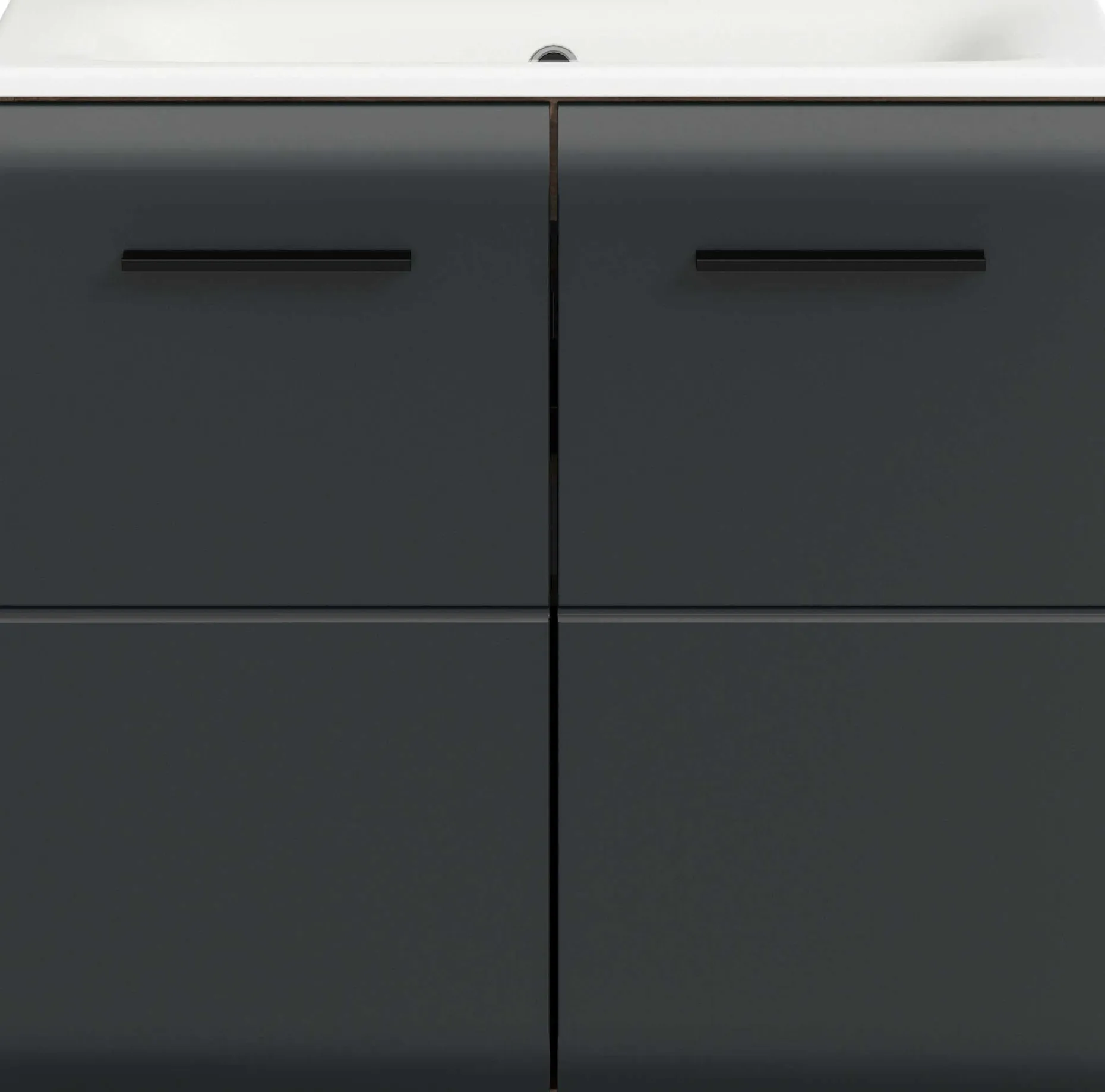 Waschbeckenunterschrank Ice Xonox - MDF matt schwarz/Nox Oak - 60x55x46 cm
