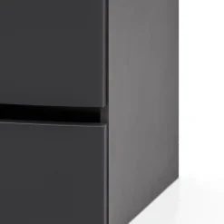 Waschbeckenunterschrank Kornel 80cm weißes Waschbecken - graphitgrau