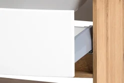Waschbeckenunterschrank Kornel 80cm weißes Waschbecken - Eiche/mattweiß