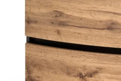 Waschbeckenunterschrank Kornel 80cm grau Waschbecken - graphitgrau/eiche