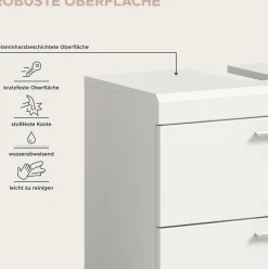 Waschbeckenunterschrank Scout Xonox - Hochglanz Weiß - 60x56x34 cm